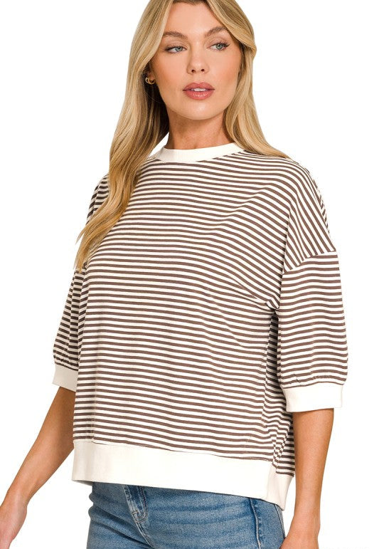 Anna Striped Banded Boxy Top