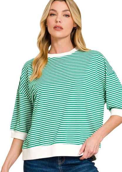 Anna Striped Banded Boxy Top