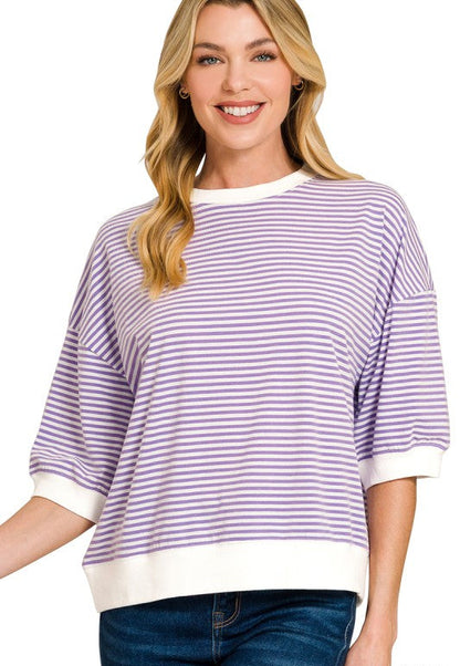 Anna Striped Banded Boxy Top