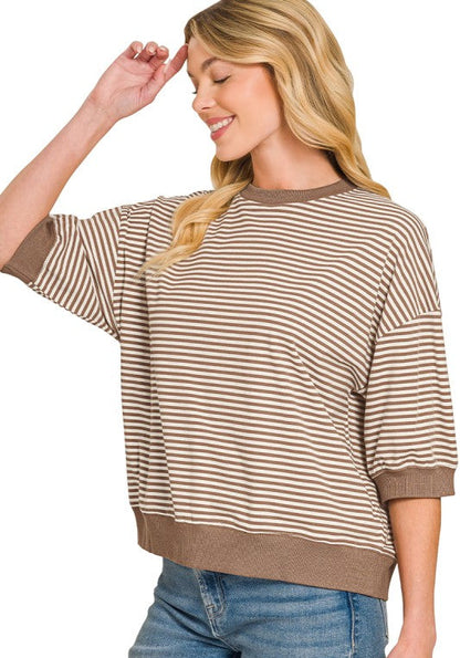 Anna Striped Banded Boxy Top