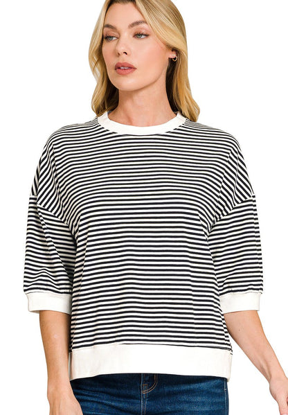 Anna Striped Banded Boxy Top
