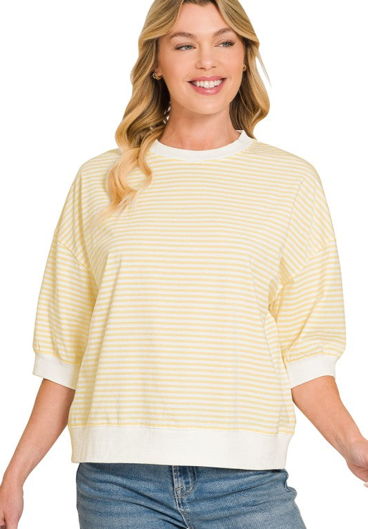 Anna Striped Banded Boxy Top
