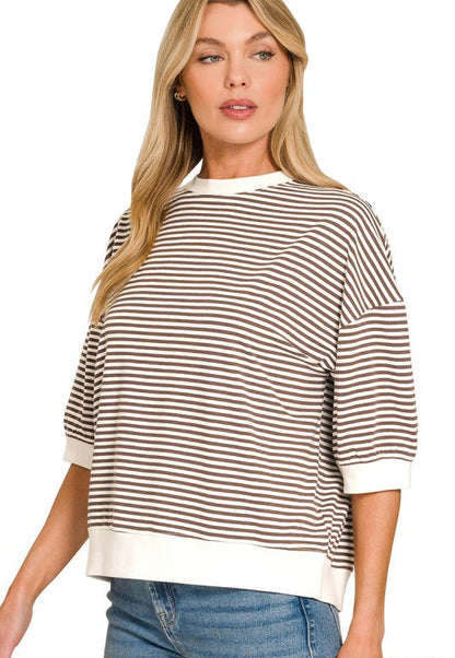 Anna Striped Banded Boxy Top