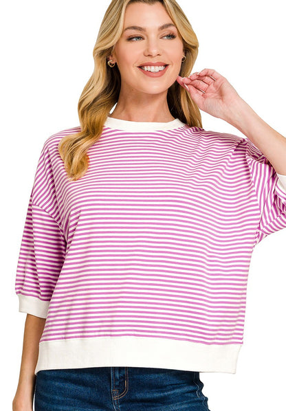 Anna Striped Banded Boxy Top