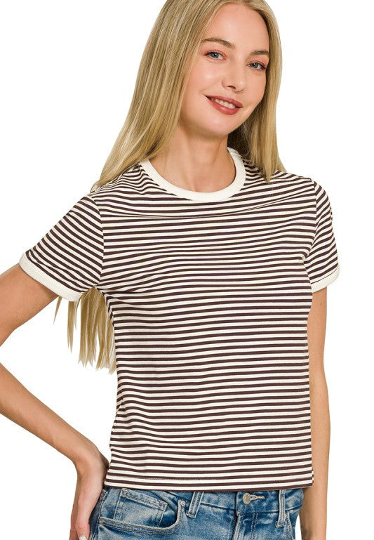 Anna Striped Ringer Tee