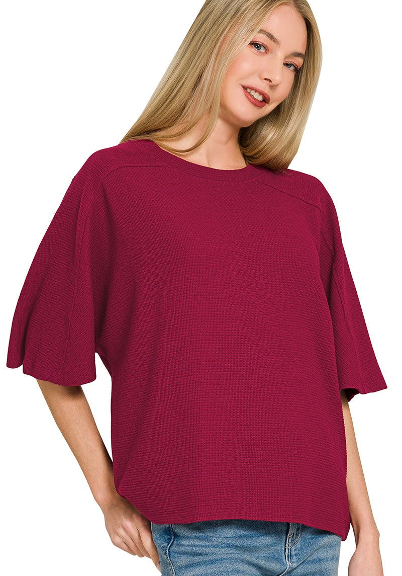 Maranda Knit 3/4 Sleeve Top