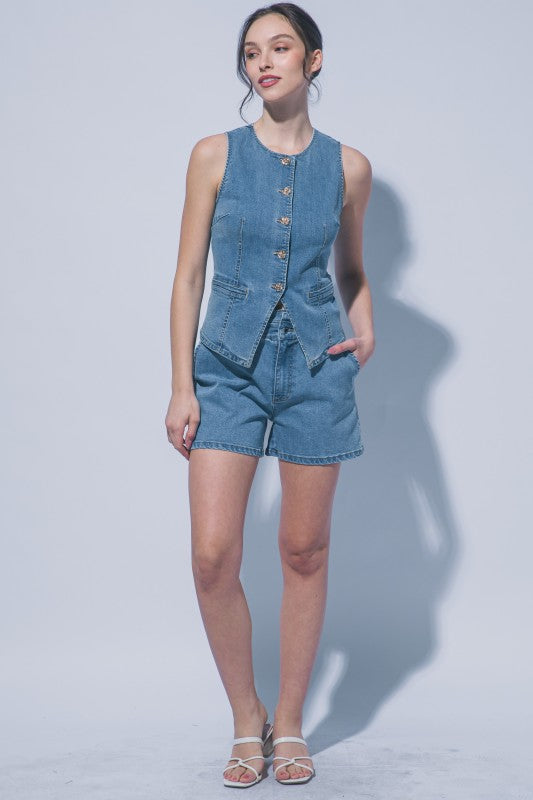 Sable Denim Vest