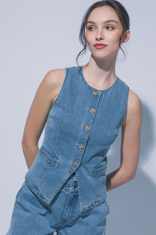 Sable Denim Vest