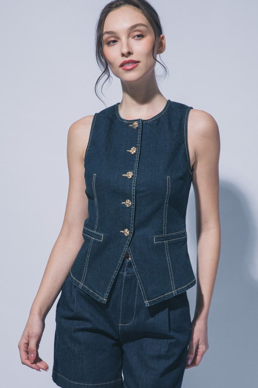 Sable Denim Vest