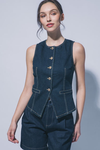 Sable Denim Vest