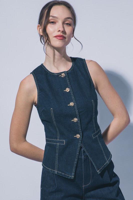Sable Denim Vest