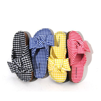 Picnic Gingham Bow Sandals