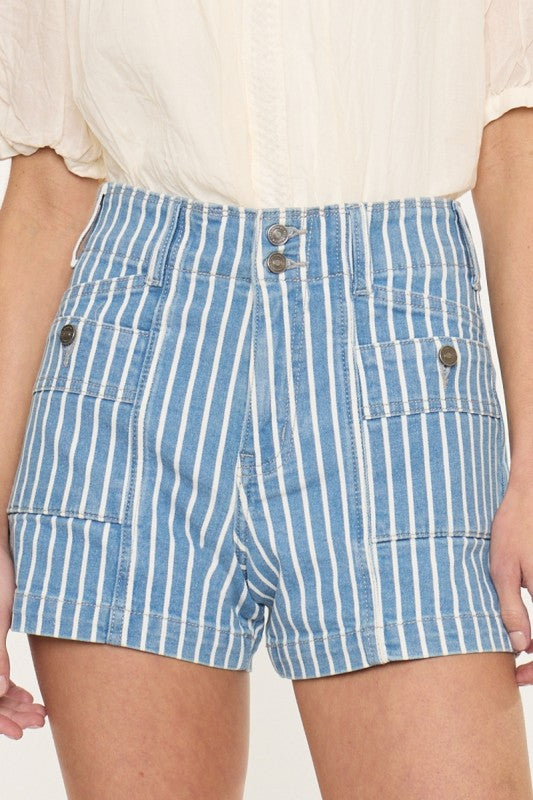 Kancan Retro Striped Shorts