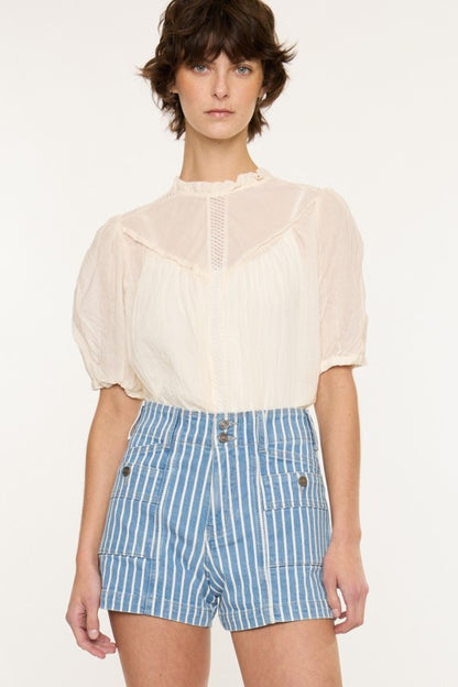 Kancan Retro Striped Shorts
