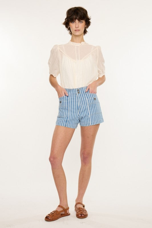 Kancan Retro Striped Shorts