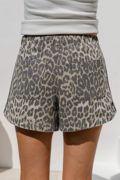 Peppa Leopard Striped Drawstring Shorts