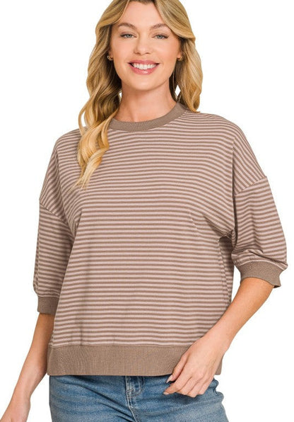 Anna Striped Banded Boxy Top