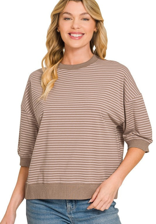 Anna Striped Banded Boxy Top