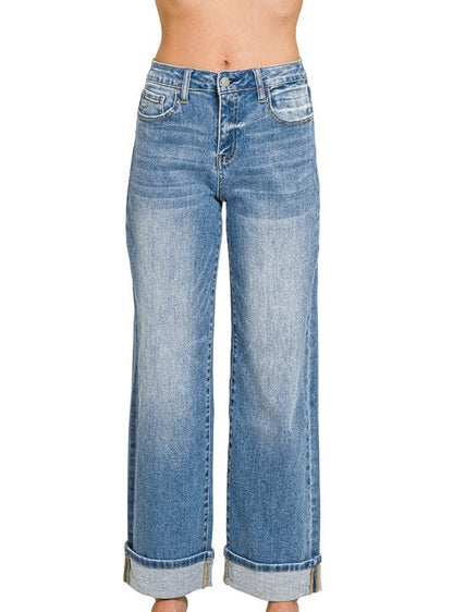 Zenana Matagorda Cuffed Jeans