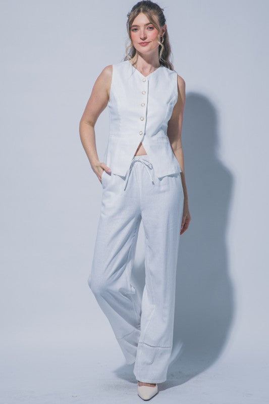 Murphy Khaki Linen Vest