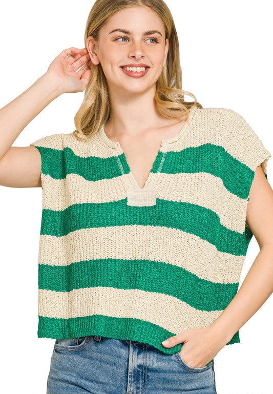 Potter Striped Knit Boxy Tee