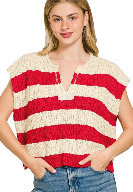 Potter Striped Knit Boxy Tee