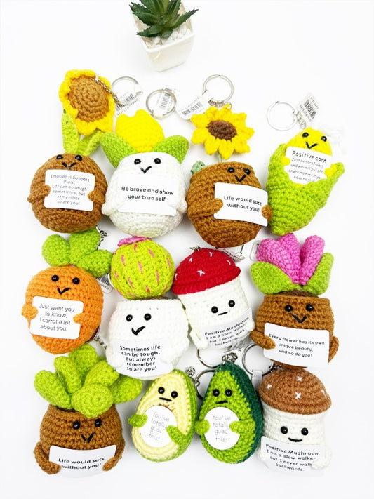 Emotional Support Crochet Keychain