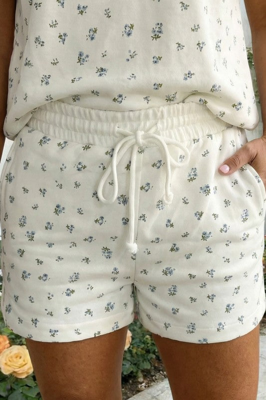 Vivienne Blue Vintage Floral Short Set