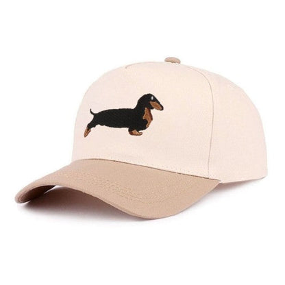 Dachshund Embroidered Taupe Hat