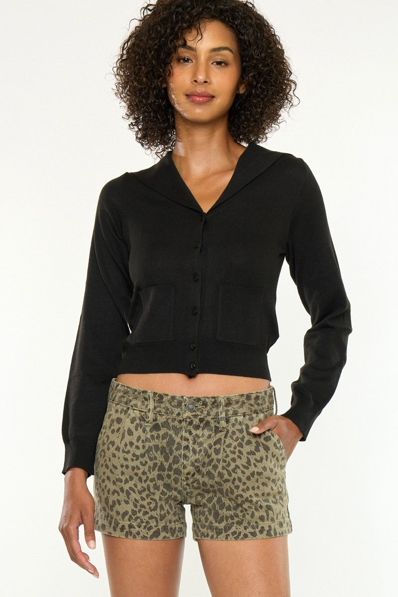 Kancan Miranda Muted Leopard Trouser Shorts