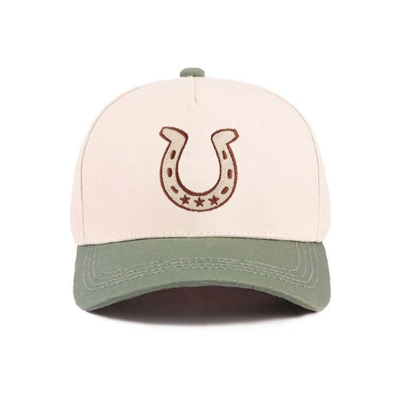 Horseshoe Embroidered Olive Hat