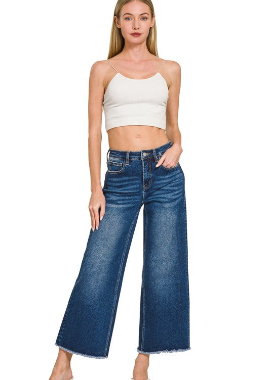 Zenana Cameron Wide Leg Cropped Jeans