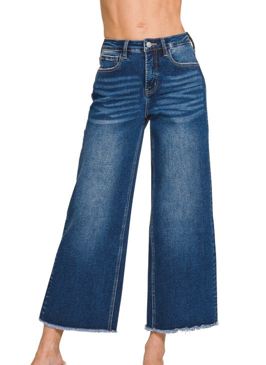 Zenana Cameron Wide Leg Cropped Jeans