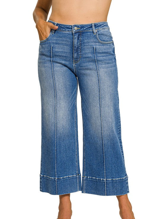 Zenana Addison Cropped Wide Leg Jeans