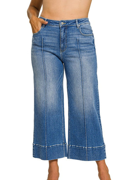 Zenana Addison Cropped Wide Leg Jeans