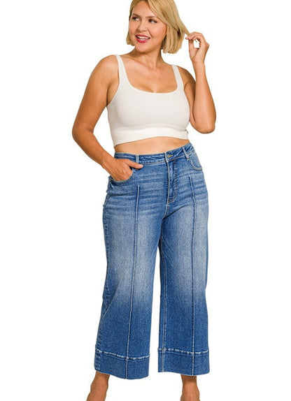 Zenana Addison Cropped Wide Leg Jeans