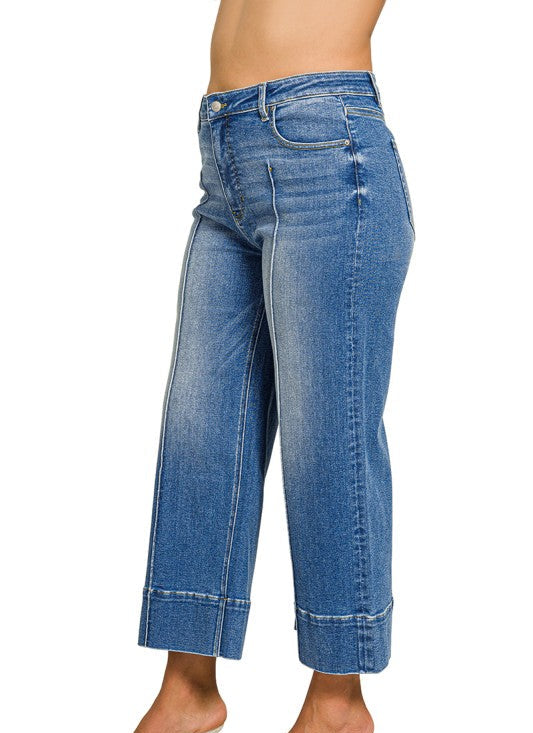 Zenana Addison Cropped Wide Leg Jeans