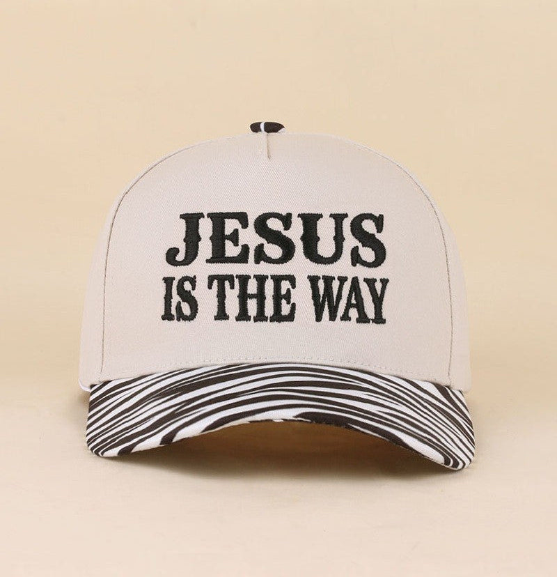 Jesus Is The Way Embroidered Zebra Hat
