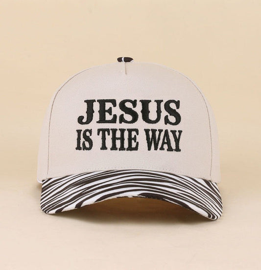 Jesus Is The Way Embroidered Zebra Hat