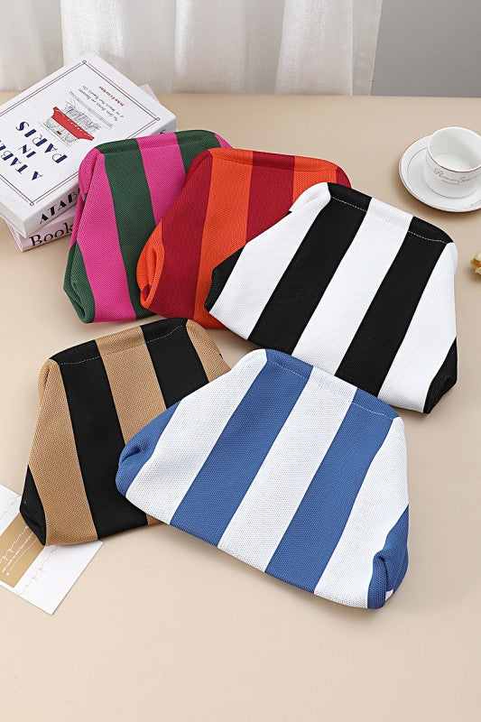 Roma Striped Clutch Purse