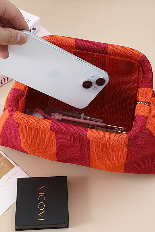 Roma Striped Clutch Purse