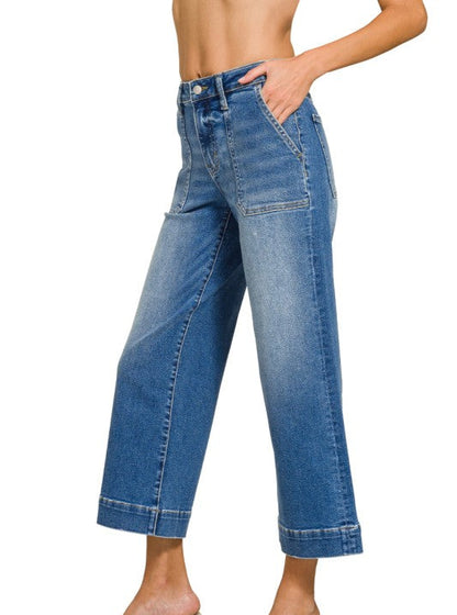 Zenana Tarrant Cropped Wide Leg Jeans