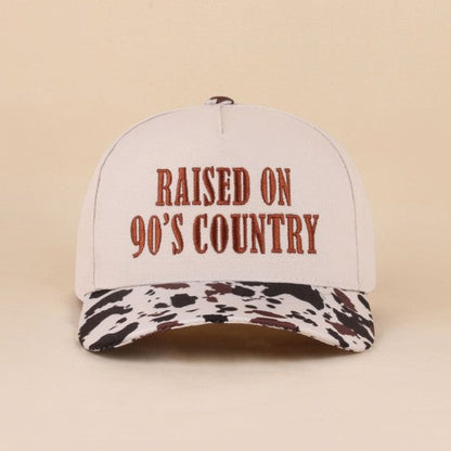 Raised On 90s Country Embroidered Cow Hat