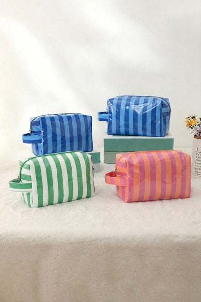 Striped PVC Travel Bag