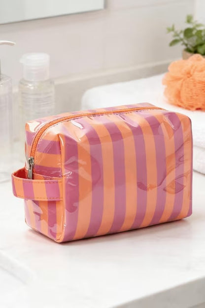Striped PVC Travel Bag