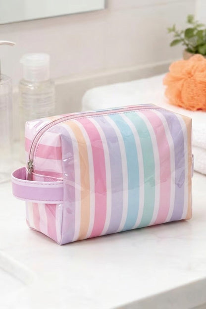 Striped PVC Travel Bag