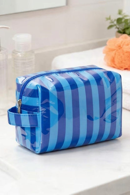 Striped PVC Travel Bag