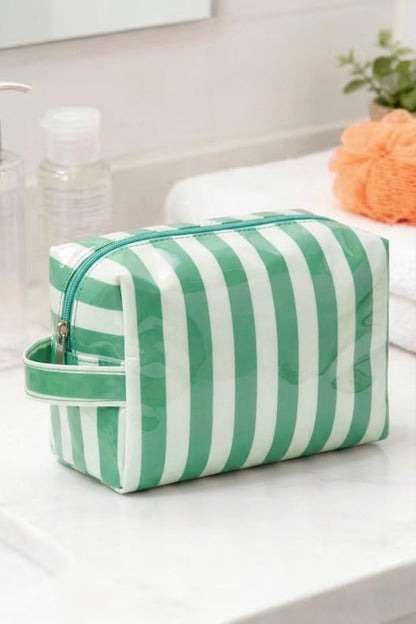 Striped PVC Travel Bag