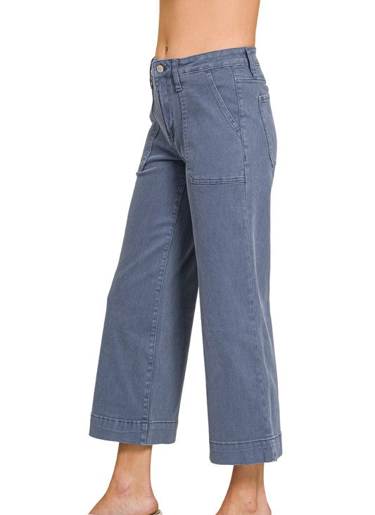 Zenana Lampasas Mineral Navy Jeans