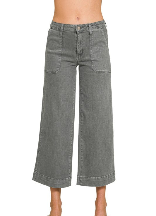 Zenana Lampasas Mineral Charcoal Jeans
